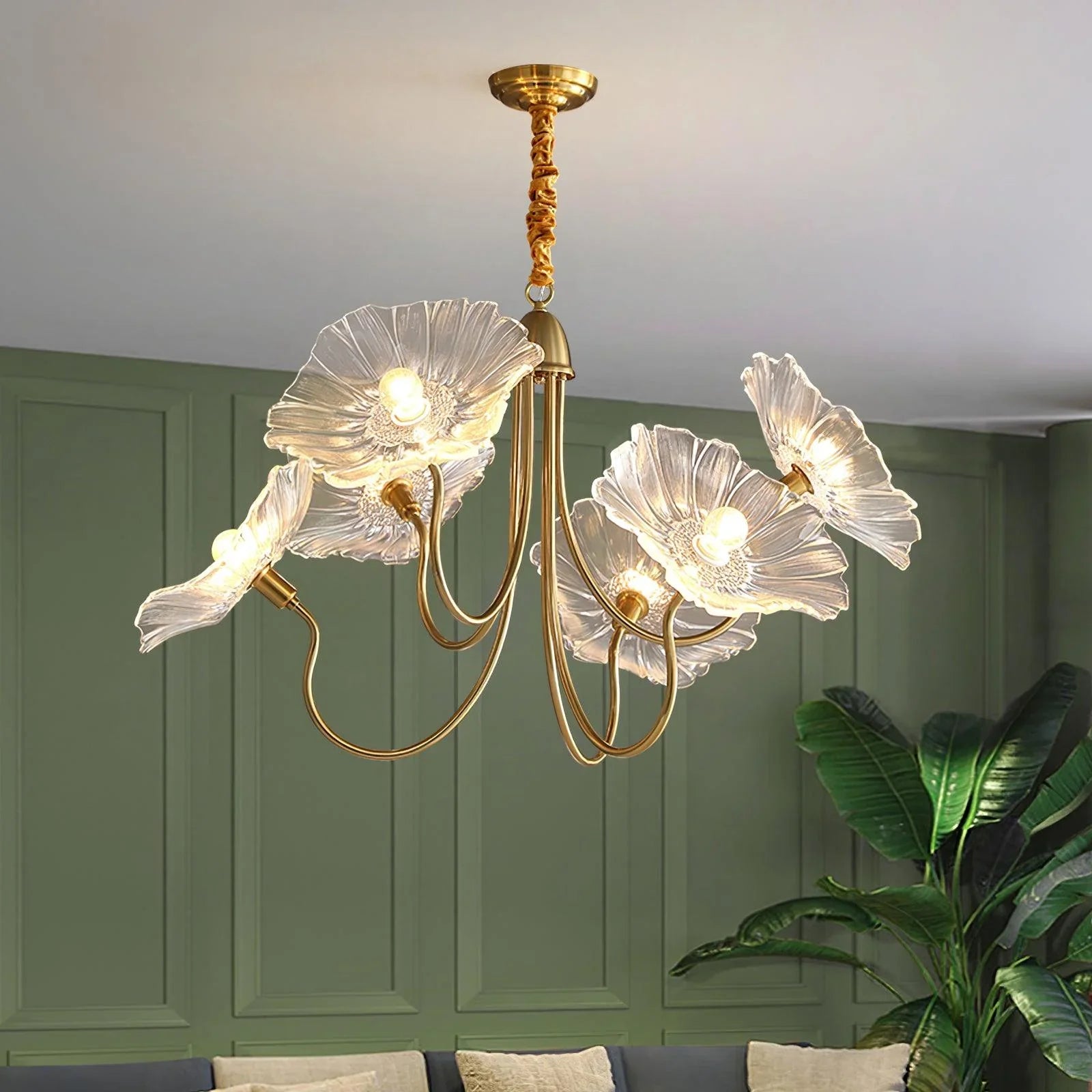 Lotus Glass Leaf Chandelier