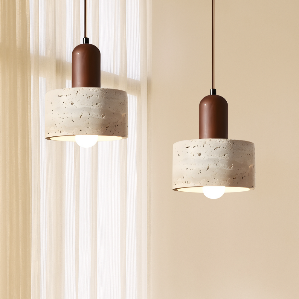Travertine pendant light