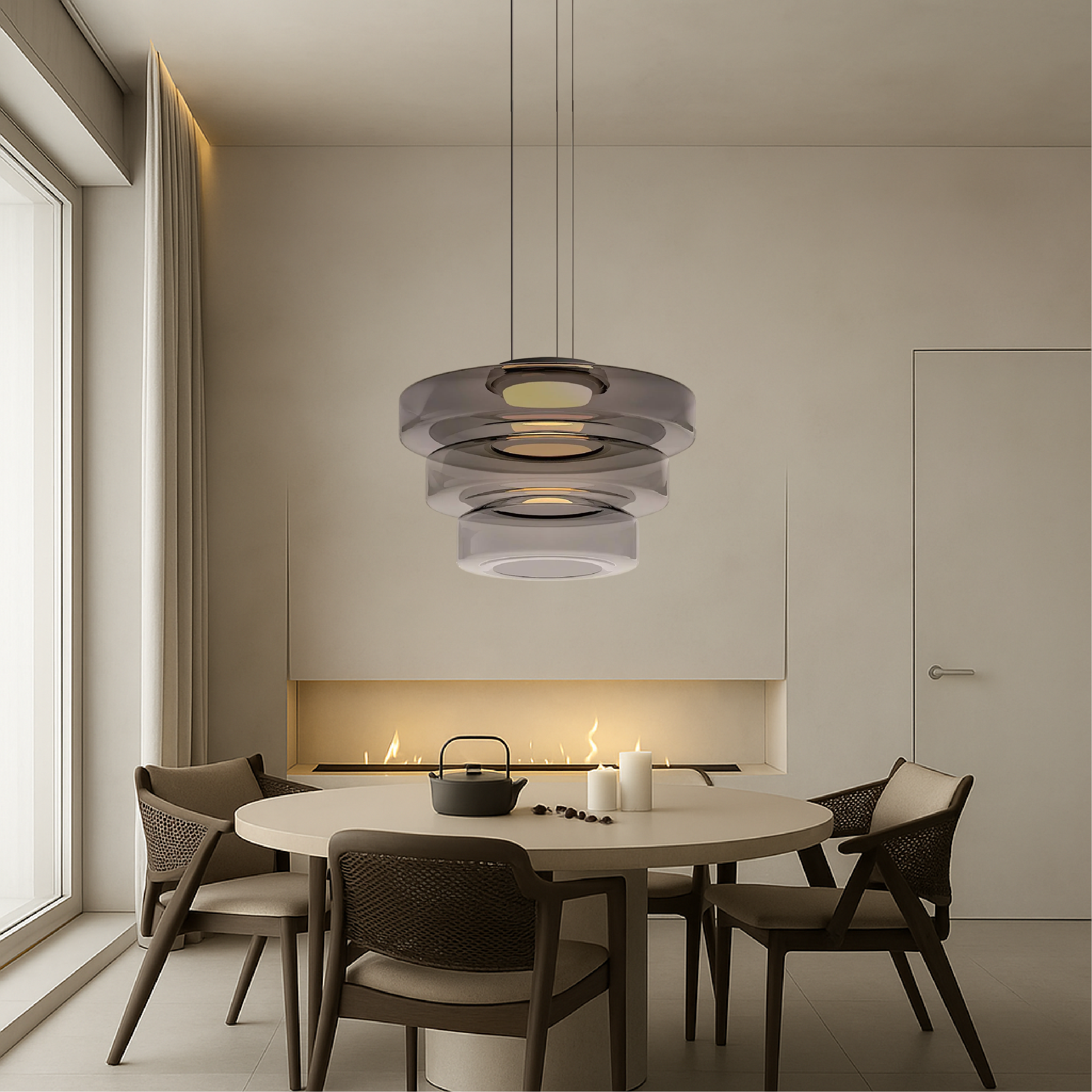 Danish pendant lamp in Bauhaus glass