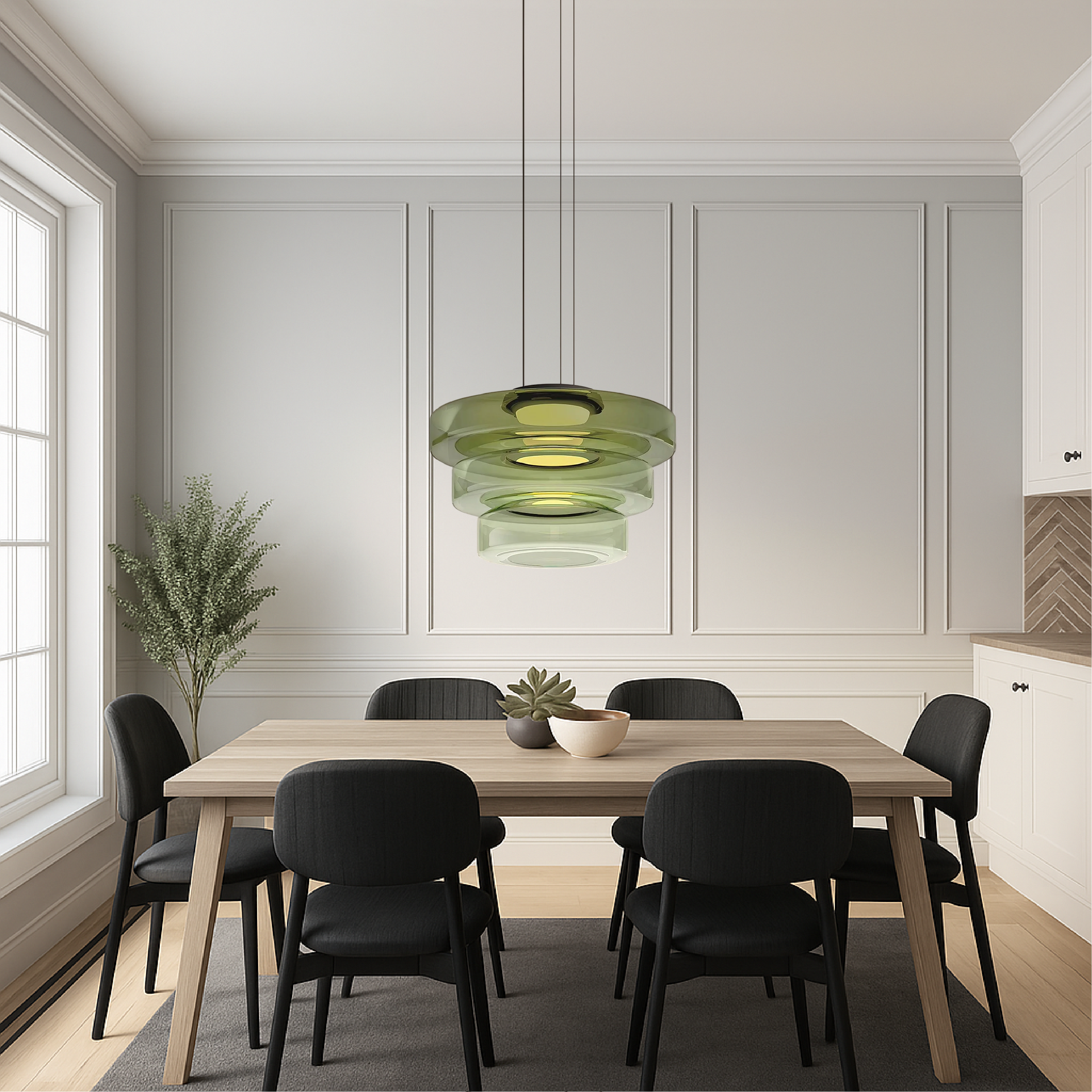 Danish pendant lamp in Bauhaus glass