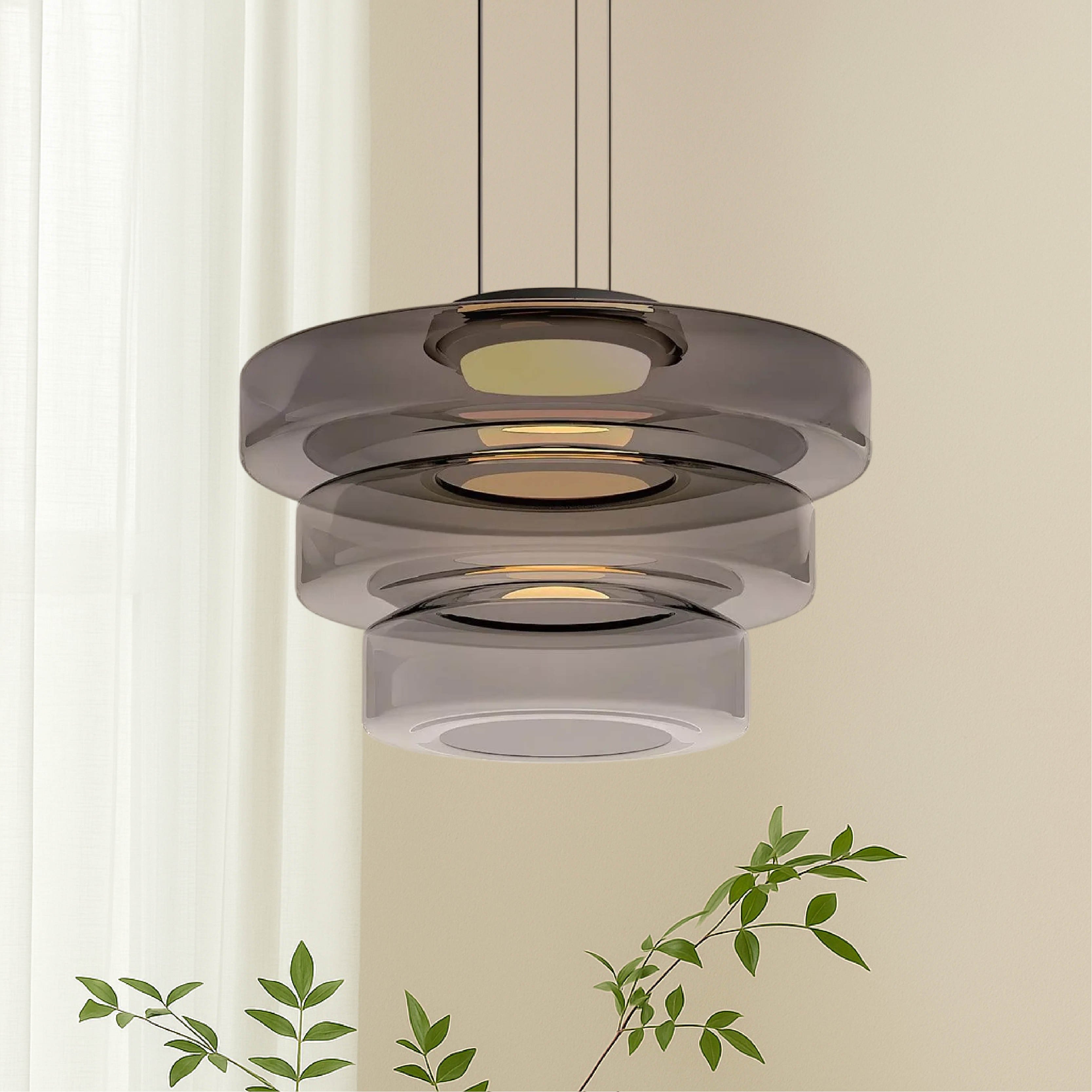 Danish pendant lamp in Bauhaus glass