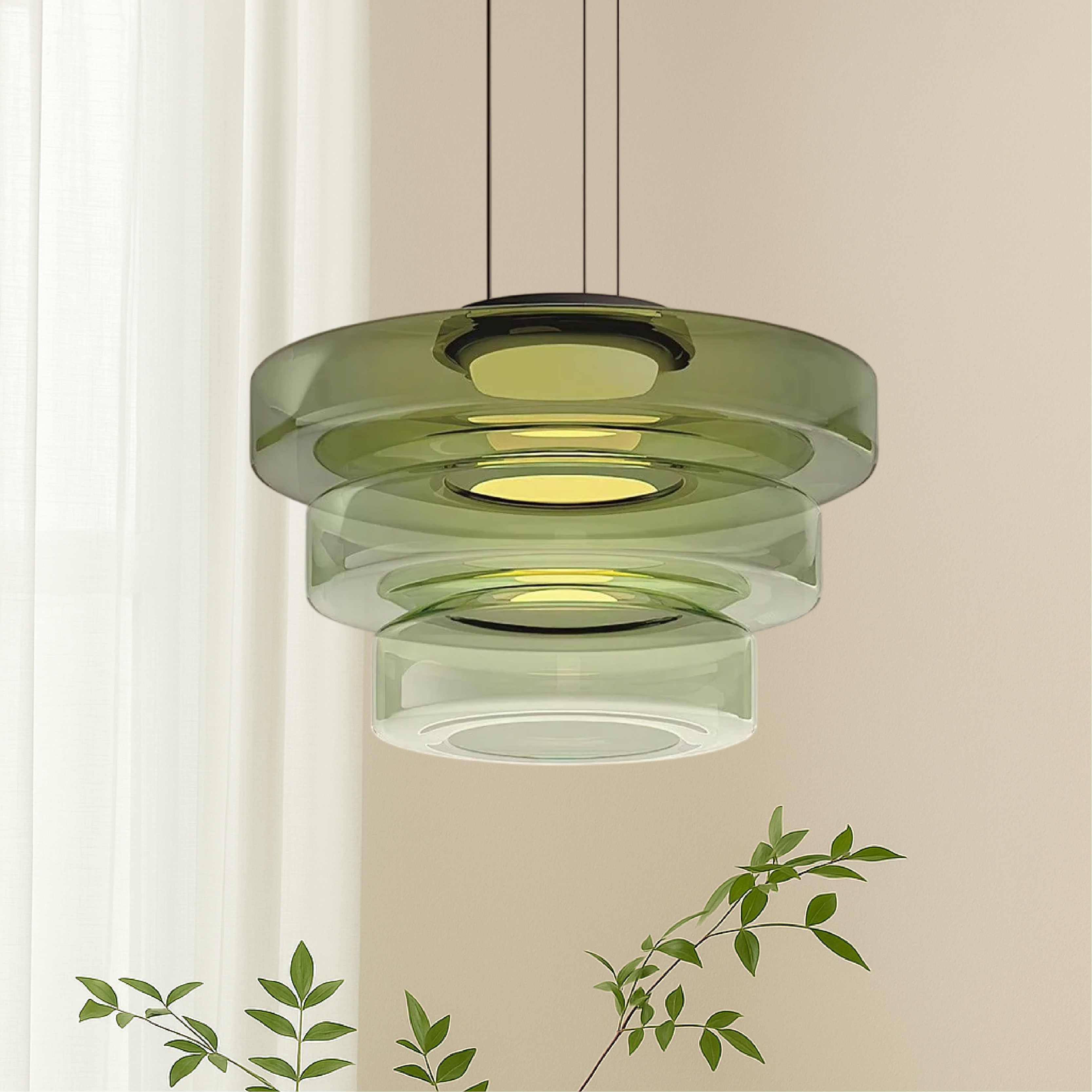 Danish pendant lamp in Bauhaus glass