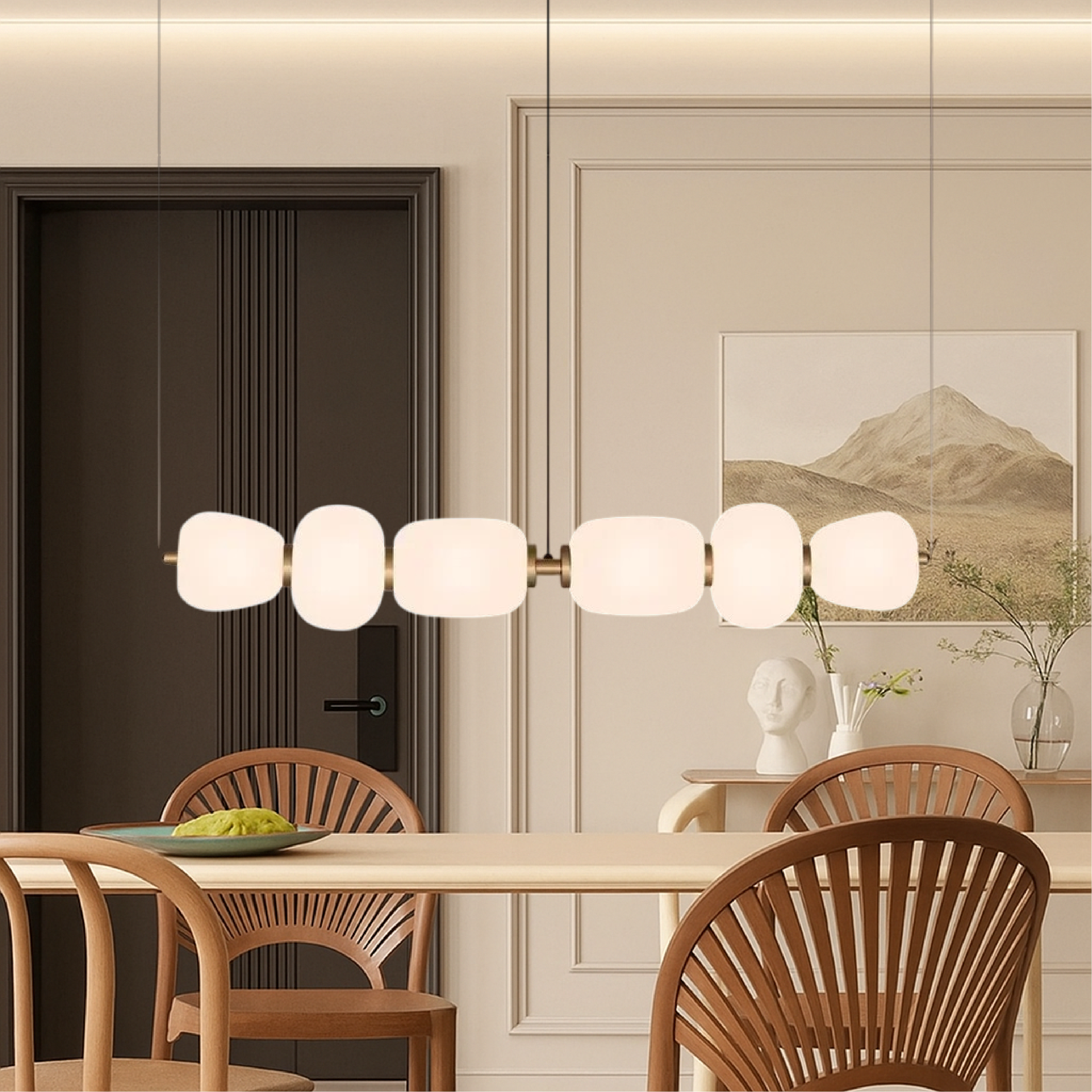 White glass light bar