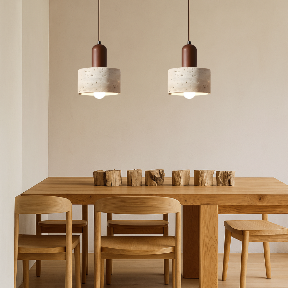 Travertine pendant light