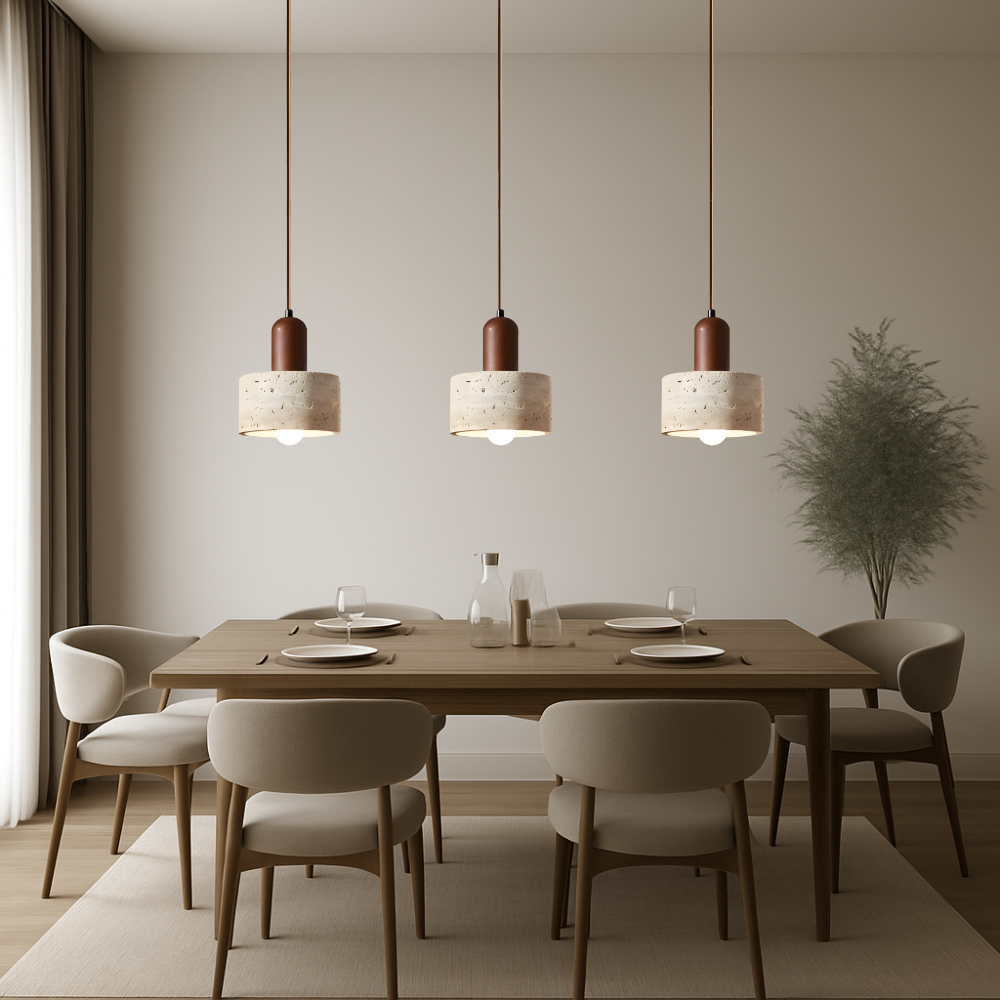 Travertine pendant light