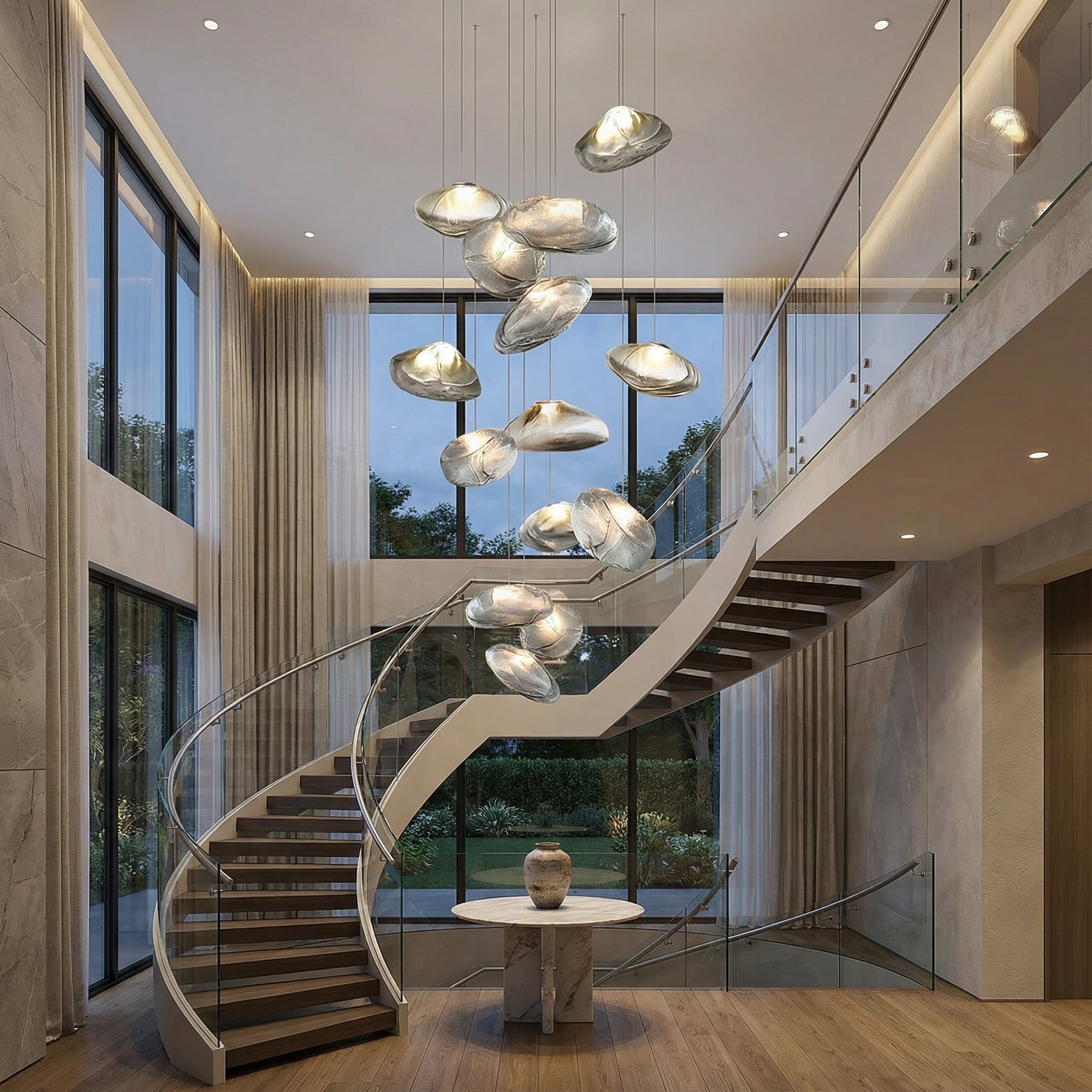 Nordic Glass Chandelier Villa