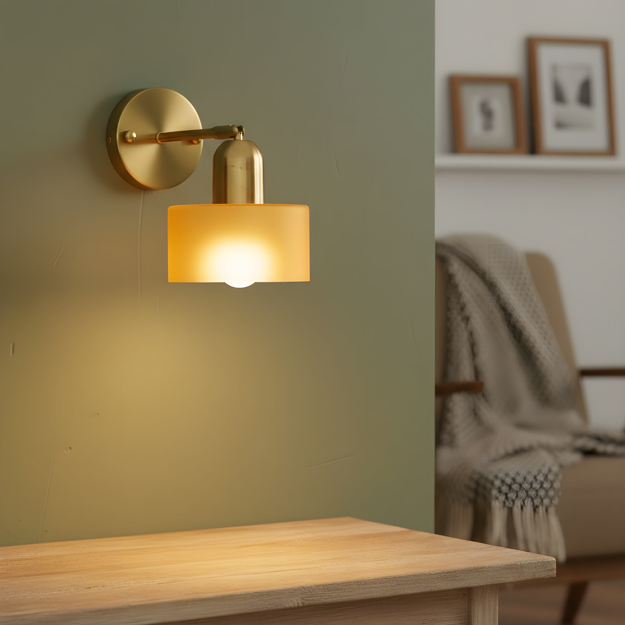 Bauhaus Colored Glass Wall Light