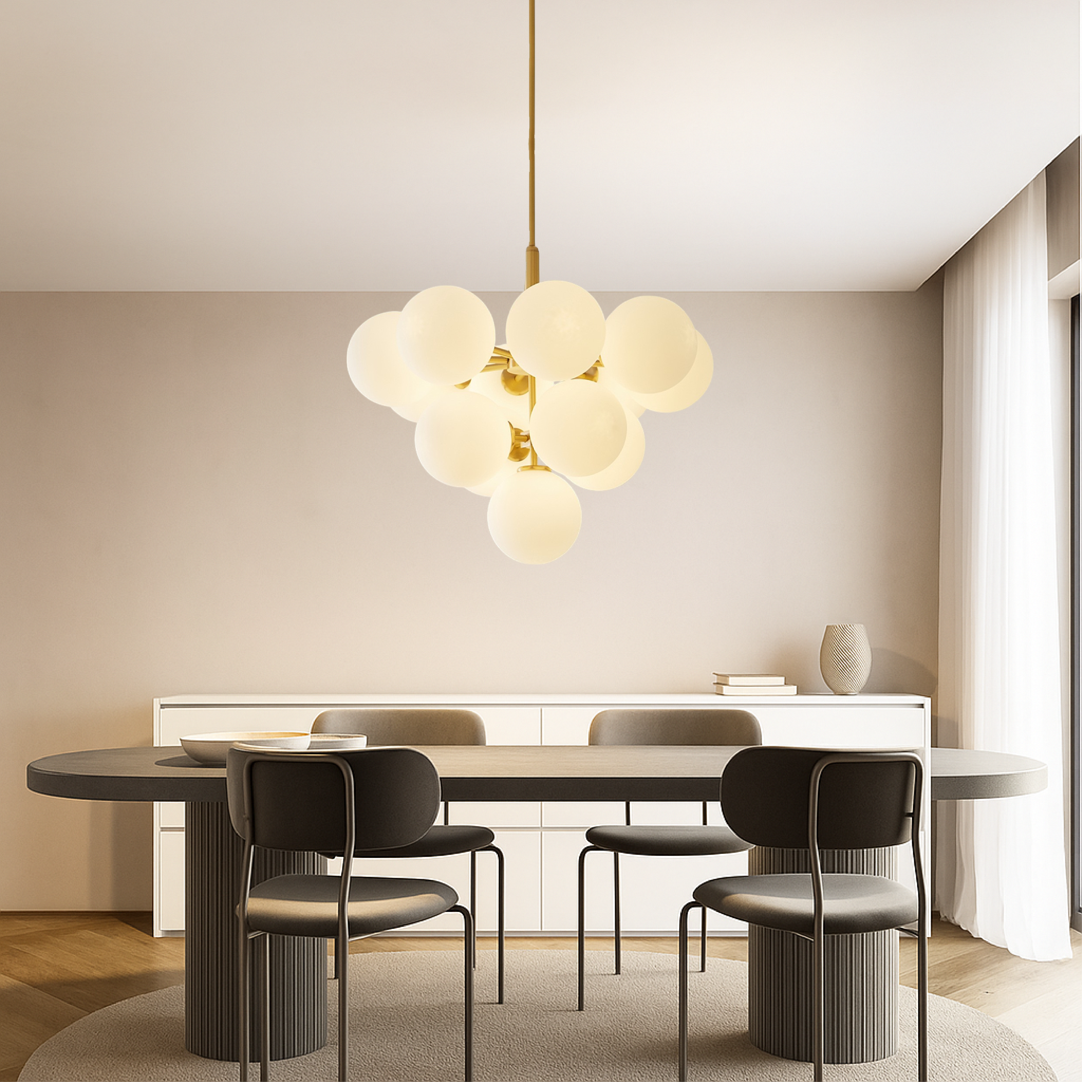 Nordic ball chandelier