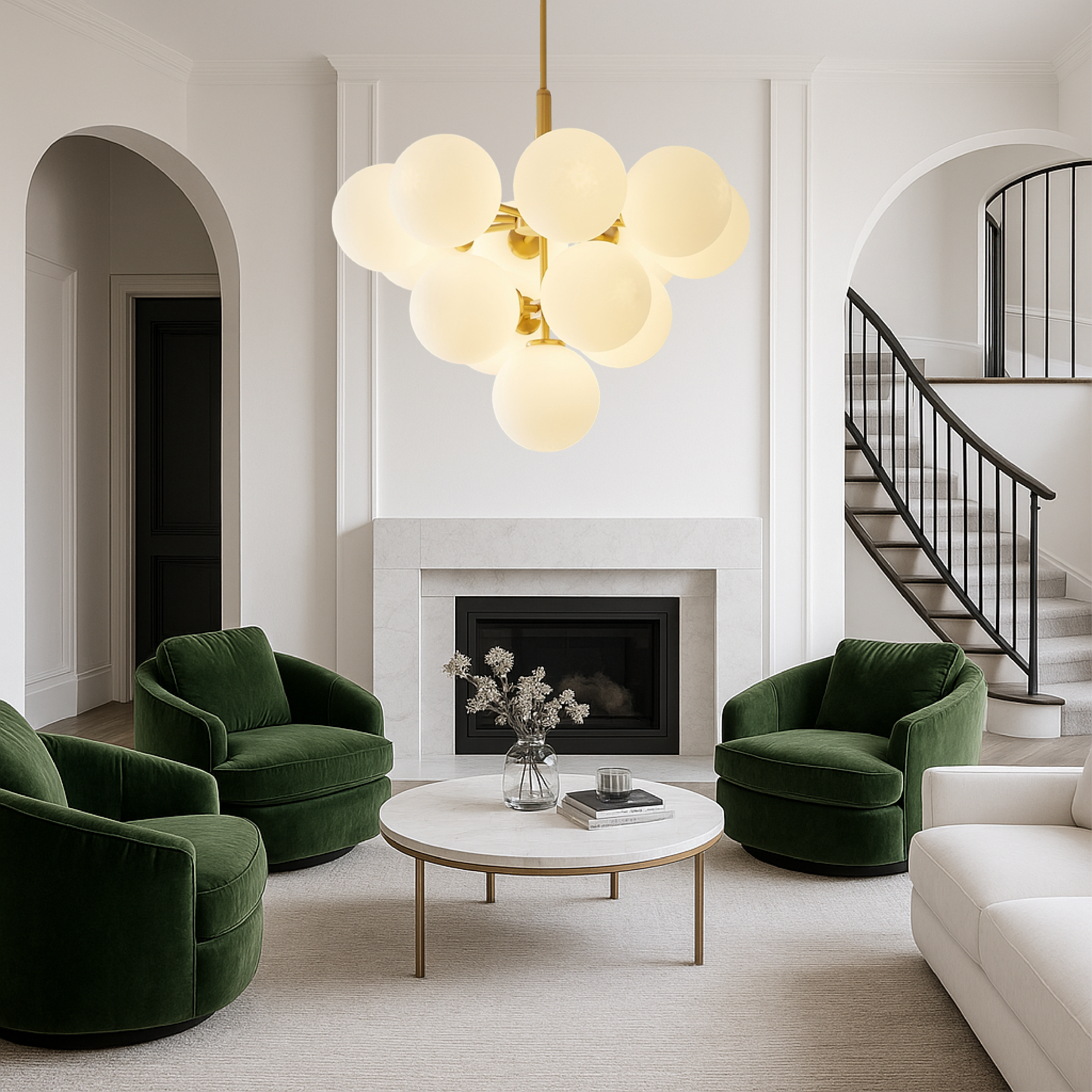 Nordic ball chandelier