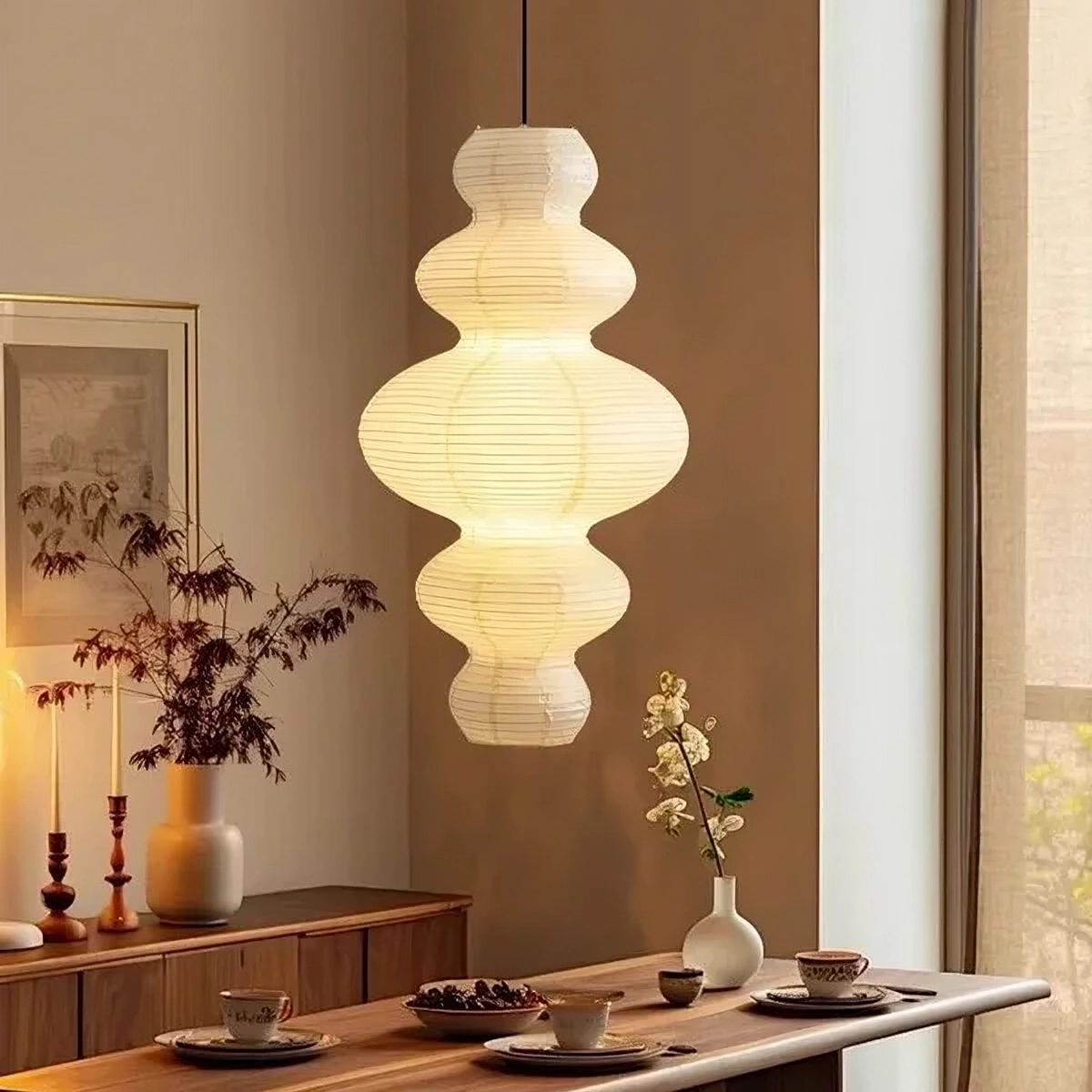Multilayer rice paper hanging lamp