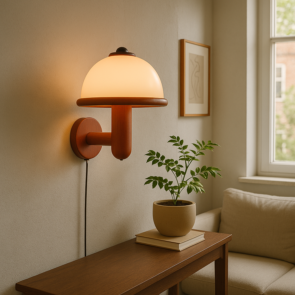 Mushroom-shaped wall lamp