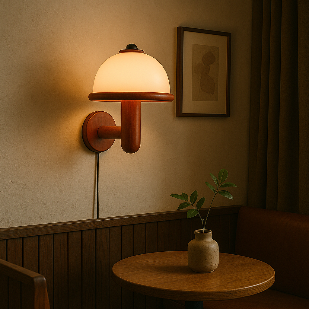 Mushroom-shaped wall lamp