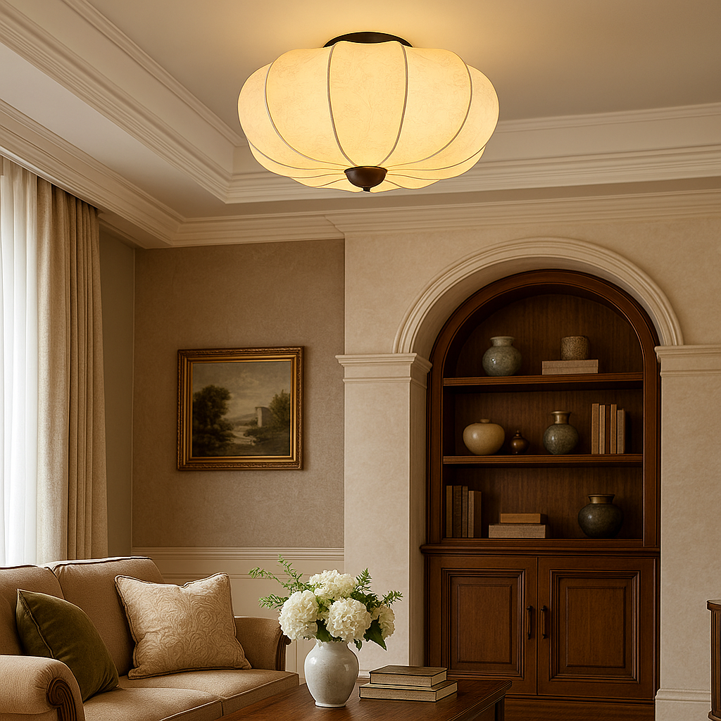 Medieval silk ceiling light