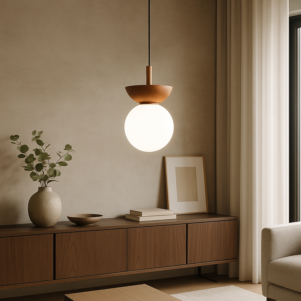 Japandi Hanging Lamp - Natural Look