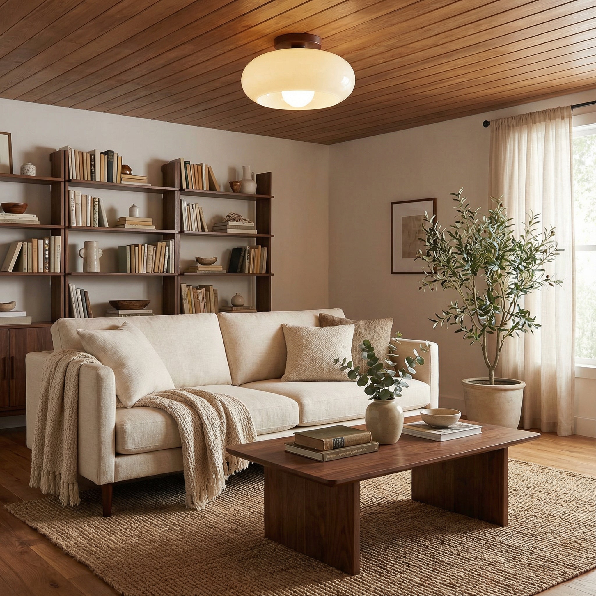 Cream Bauhaus Ceiling Light