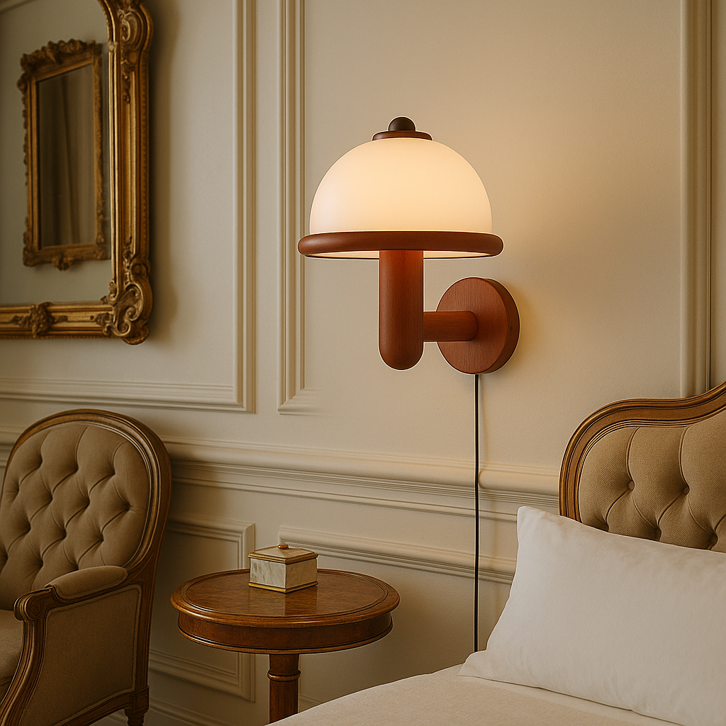 Mushroom-shaped wall lamp