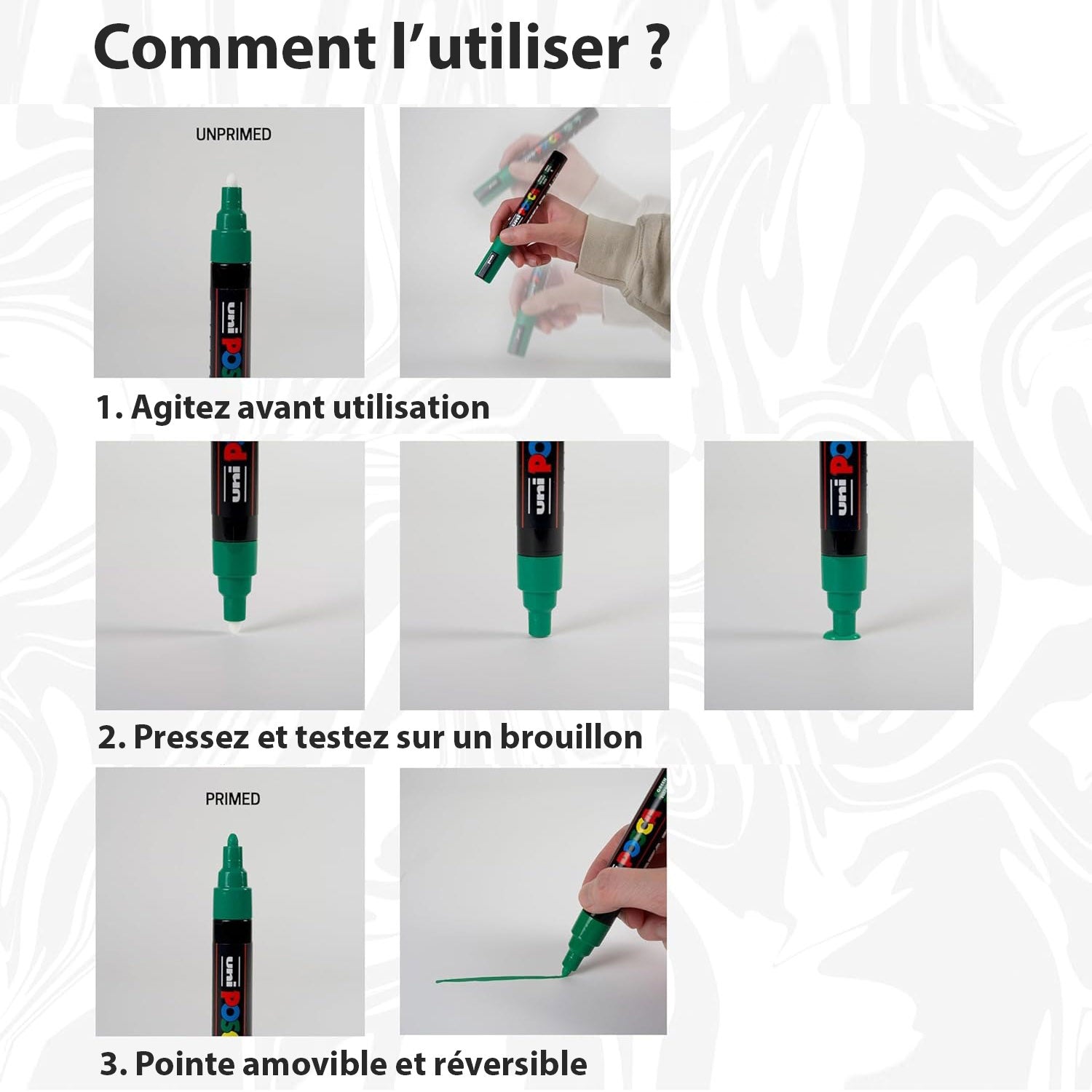 Feutres à Eau POSCA PC3M - Créativité Artistique avec Couleurs Intenses - Design Ergonomique