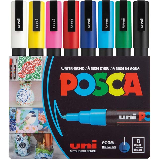 Feutres POSCA PC3M - Marqueurs à Base d'Eau pour Artistes - Couleurs Intenses dog
