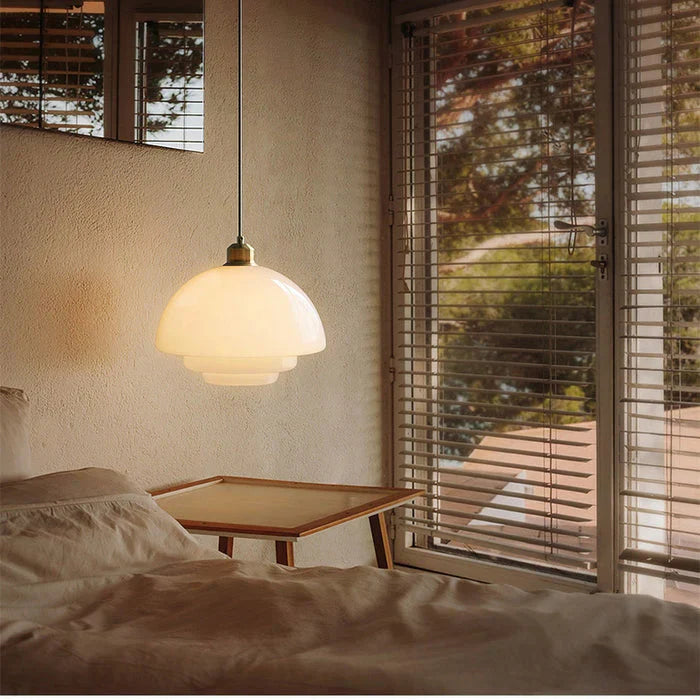 Milky white glass pendant light