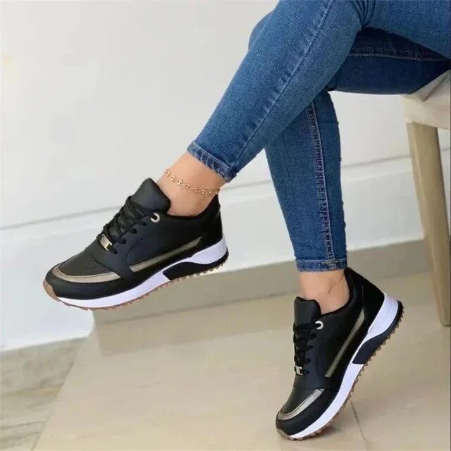 Baskets respirantes pour femme Adeline en Noir - Style classique et soutien optimal pour vos journées