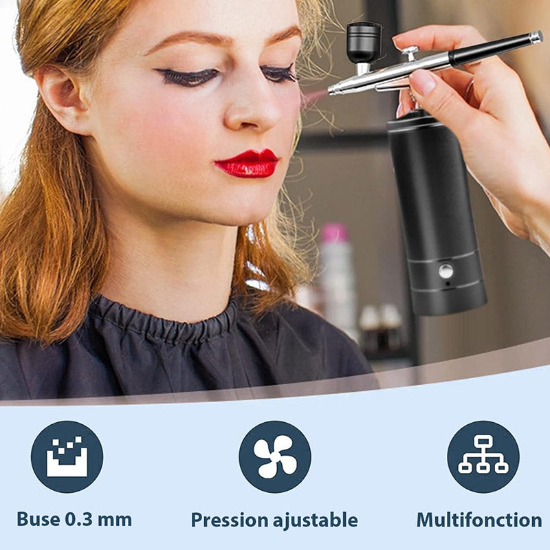 Aérographe Haute Pression pour Maquillage et Ongles - Kit Complet avec utilisation facile et design compact