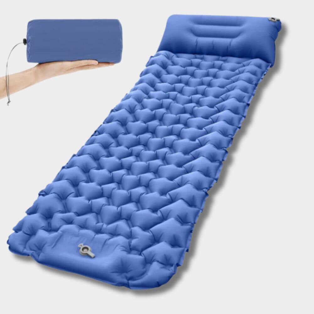 Matelas Gonflable AirLite Bleu Confortable Ergonomie Camping Compact Léger tr