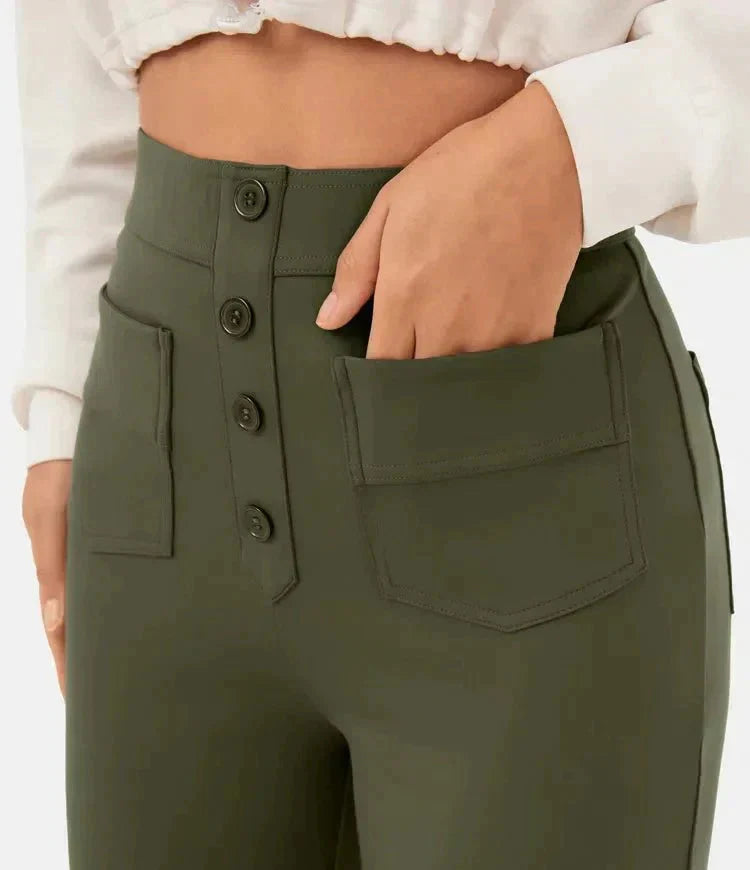 Pantalon extensible taille haute Ambre pour femmes - Confort ultime et style élégant