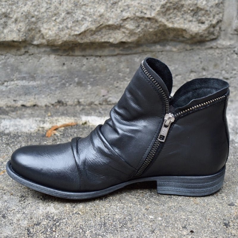 Bottes élégantes pour les jours froids en cuir - Confort quotidien et style chic, protection contre le froid