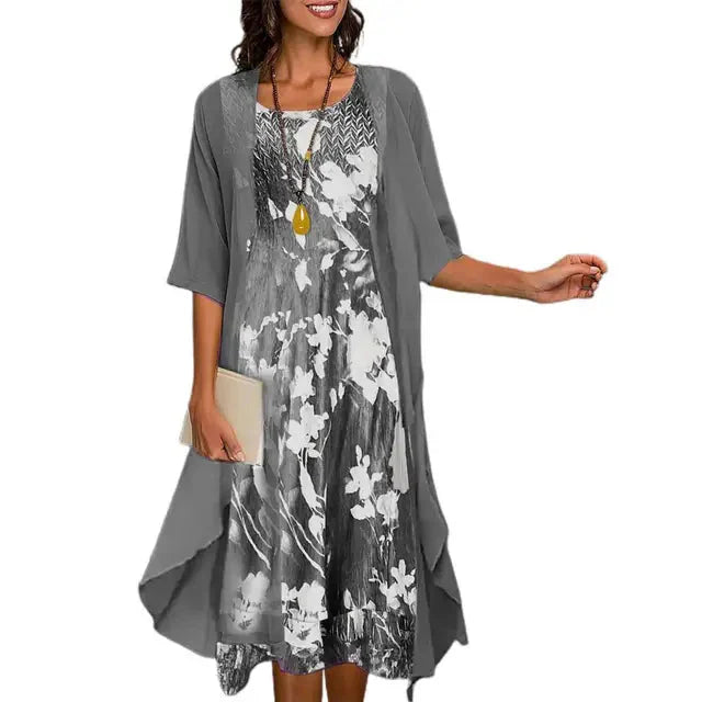 Robe d'Été Tendance Anna en polyester haut de gamme avec motif floral travel