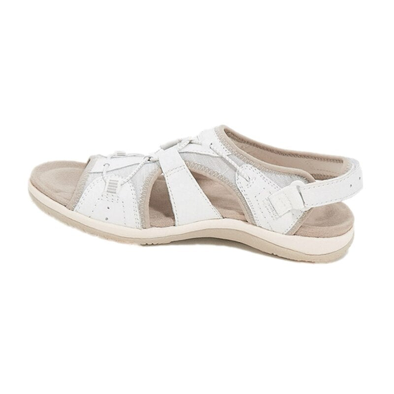 Sandales d'été élégantes ajustables en Blanc | Confort et soutien bien-être pour vos pieds