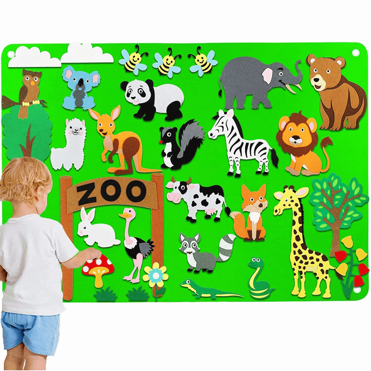 Tableau Interactif pour Enfants - Zoo, Exploration Artistique et Créativité t