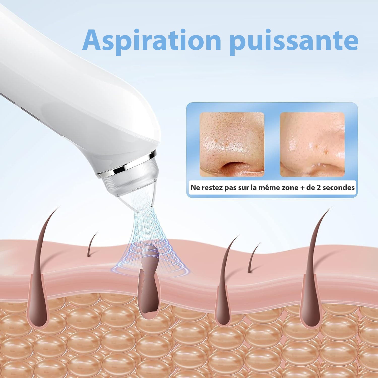Aspirateur Point Noir avec Camera - Extracteur de Comédons & Nettoyeur de Pores Professionnel, embouts interchangeables