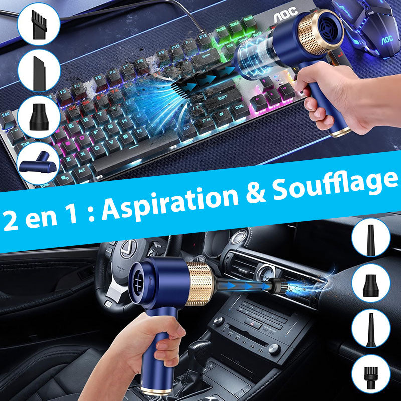 Aspirateur à Main Sans Fil pour Voiture avec Filtre HEPA - Qualité de l'Air Garantie