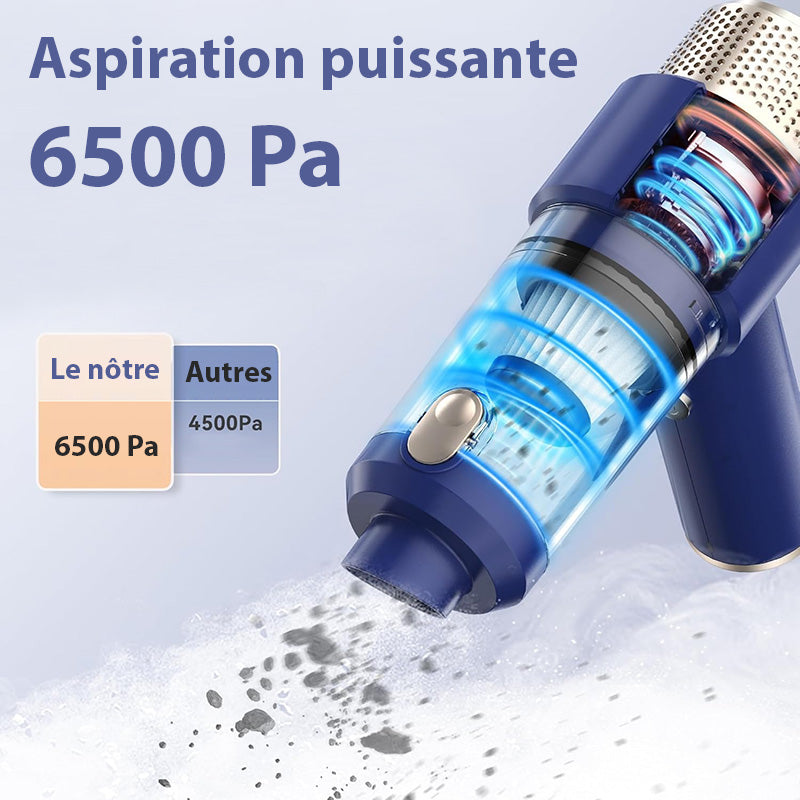 Aspirateur à Main Sans Fil pour Voiture avec Puissance d'Aspiration - Performances Exceptionnelles