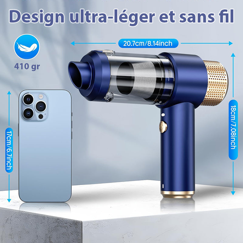 Aspirateur à Main Sans Fil pour Voiture Puissant et Efficace avec Accessoires Inclus