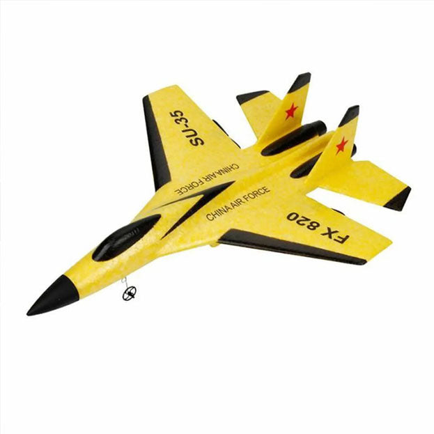 Avion télécommandé ultra-résistant pour enfant Jaune - Jouet léger et flexible, idéal débutants