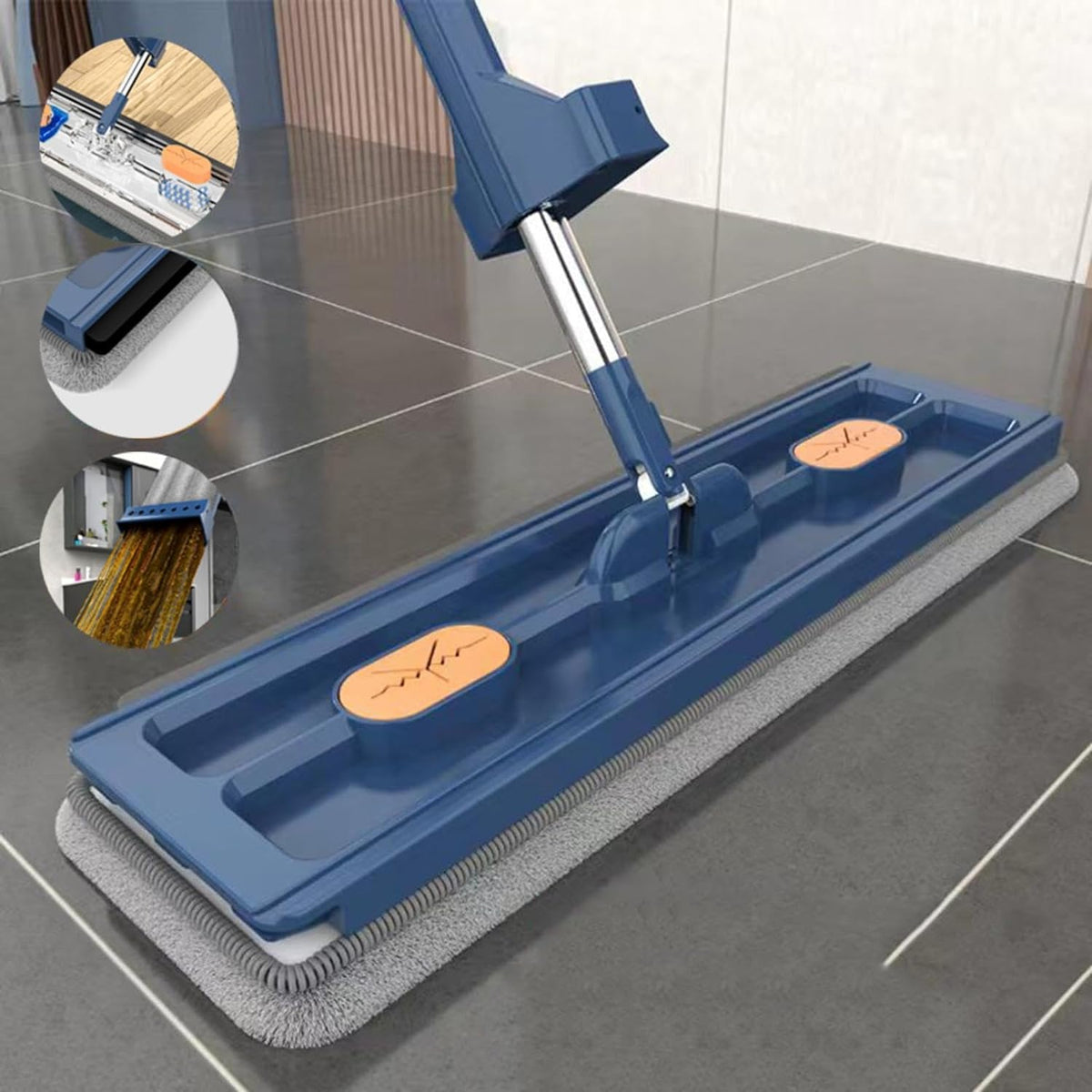 Balai plat microfibre mains libres Juiil avec système d'essorage efficace tra