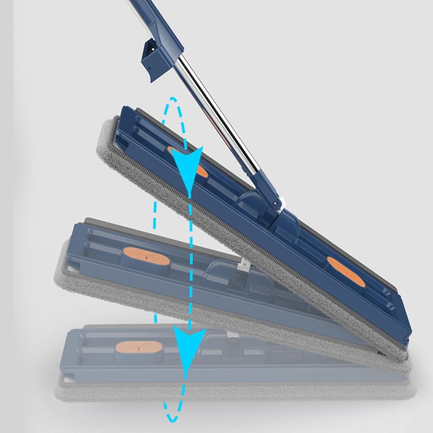 Balai plat microfibre mains libres Juiil avec tête rotative pour un nettoyage complet