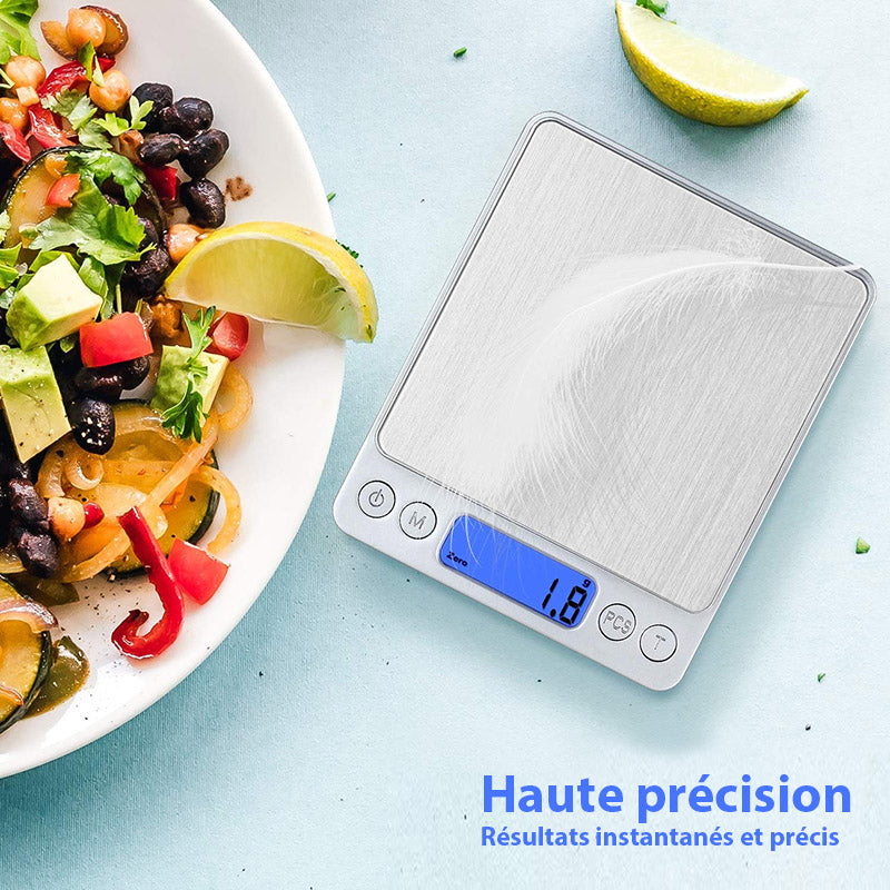 Balance de cuisine de précision avec écran rétroéclairé pour une visibilité optimale