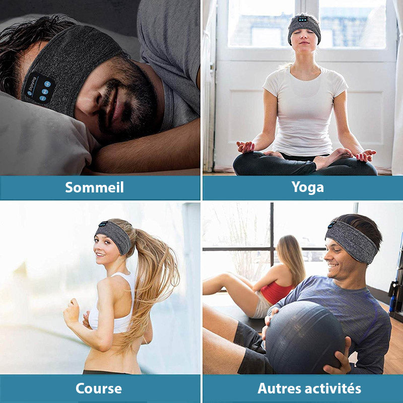 Bandeau Écouteurs Bluetooth Sans Fil et Confortable - Accessoire Sport et Confortable pour le Sport