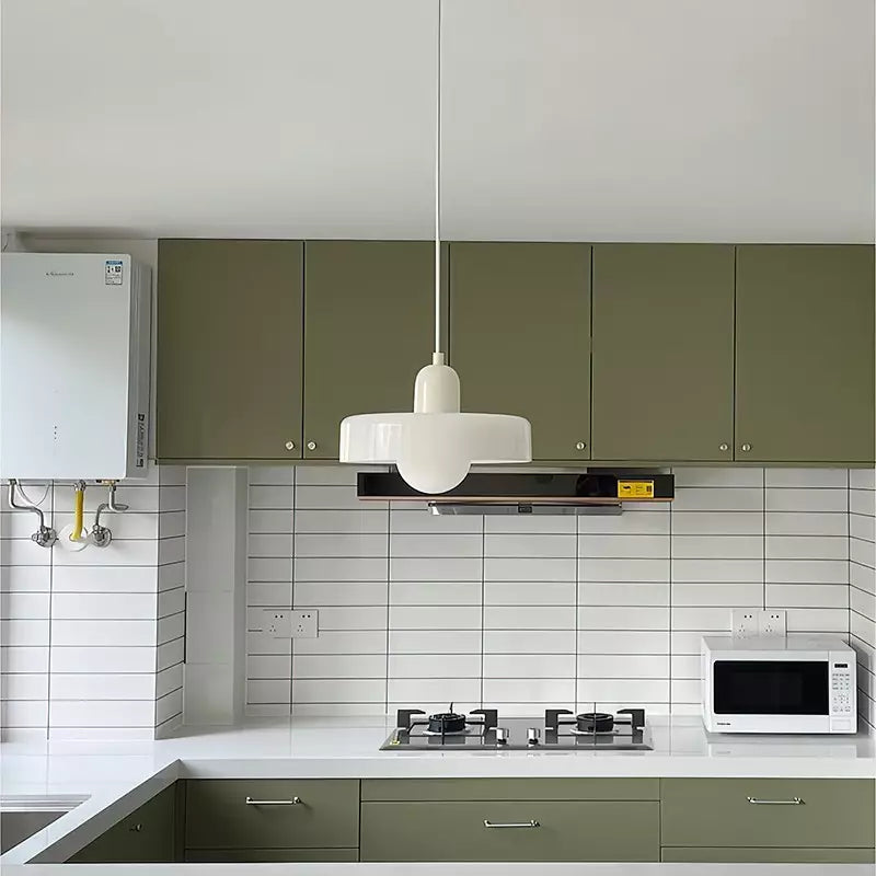 Bauhaus pendant lamp in colored glass