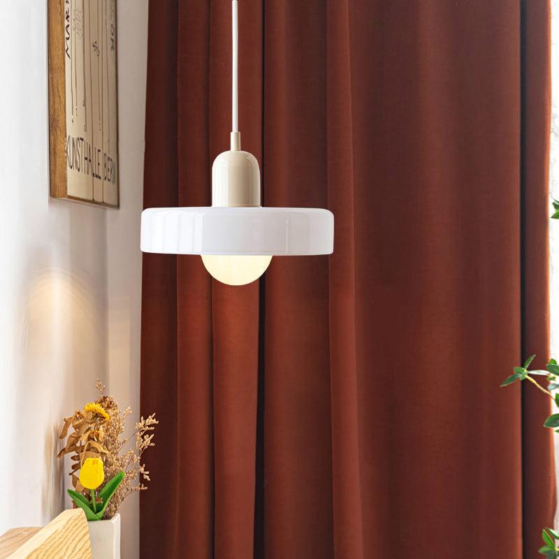 Bauhaus pendant lamp in colored glass