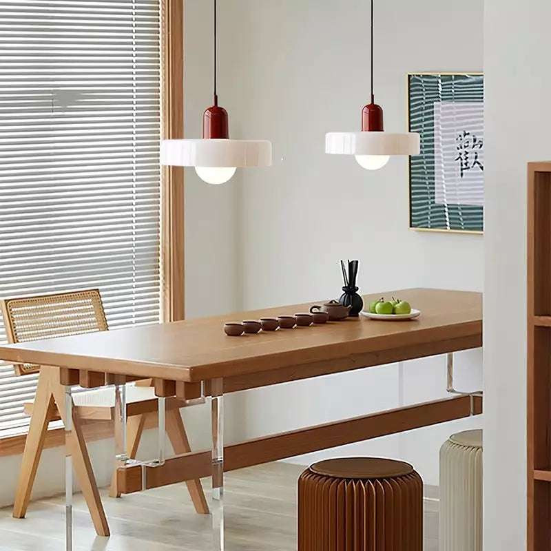 Bauhaus pendant lamp in colored glass