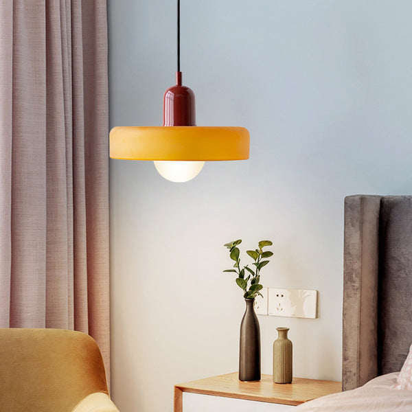 Bauhaus pendant lamp in colored glass