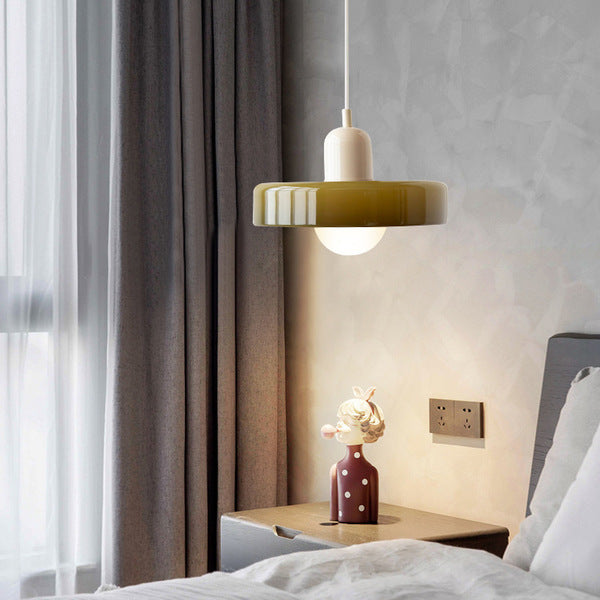 Bauhaus pendant lamp in colored glass