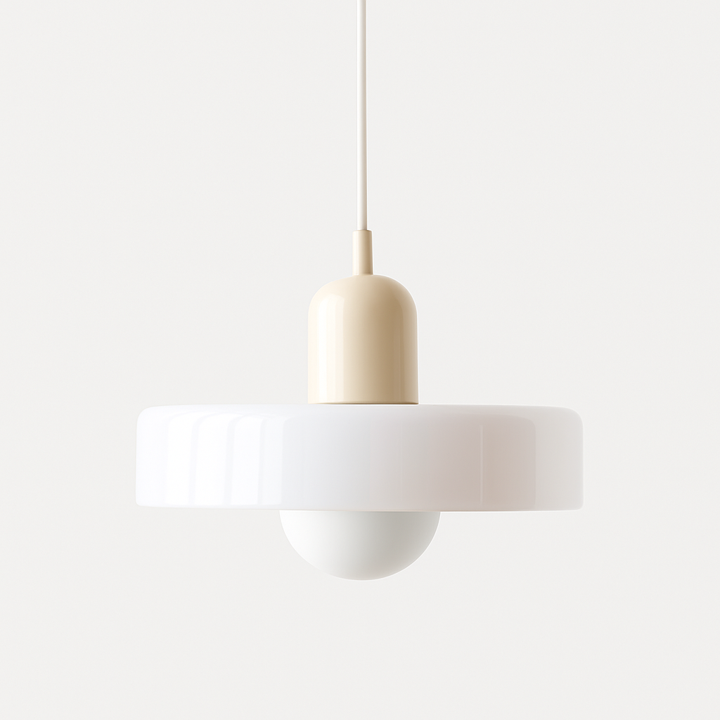 Bauhaus pendant lamp in colored glass