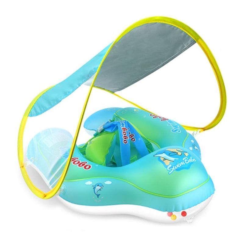 Bouée pour Bébé Bleu avec Ombrelle - Natation et Confort, matériel non toxique do