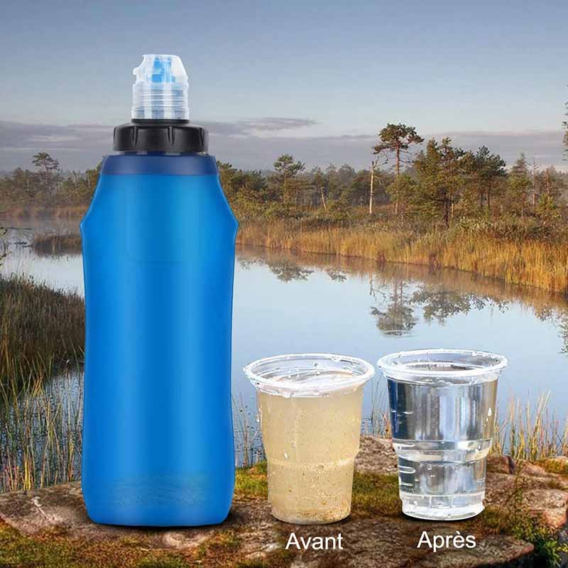 Bouteille Pliable avec Filtre à Eau - Matériaux Durables et Écologiques trave