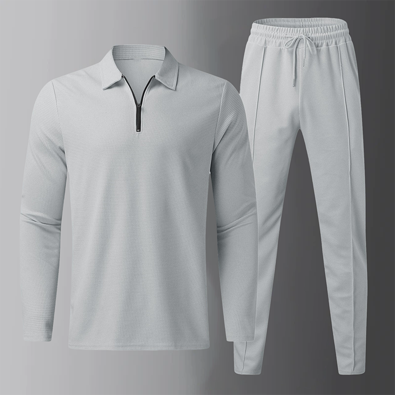 Ensemble détente Brandon en coton péruvien avec style masculin en gris travel