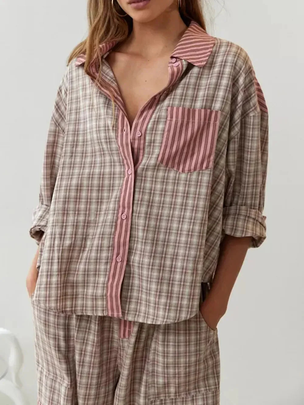 Pyjama chaud et confortable pour femme - Britt - Style intemporel et douceur coton